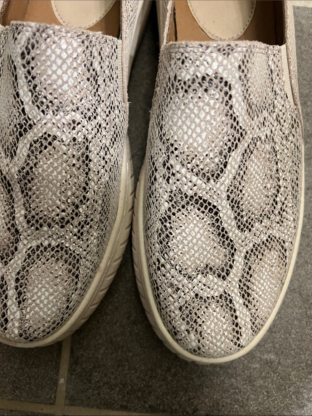 Söfft Potina Snake Print Platform Slip-On Sneakers Sz 10 Coastal Chic Leather - Picture 5 of 8